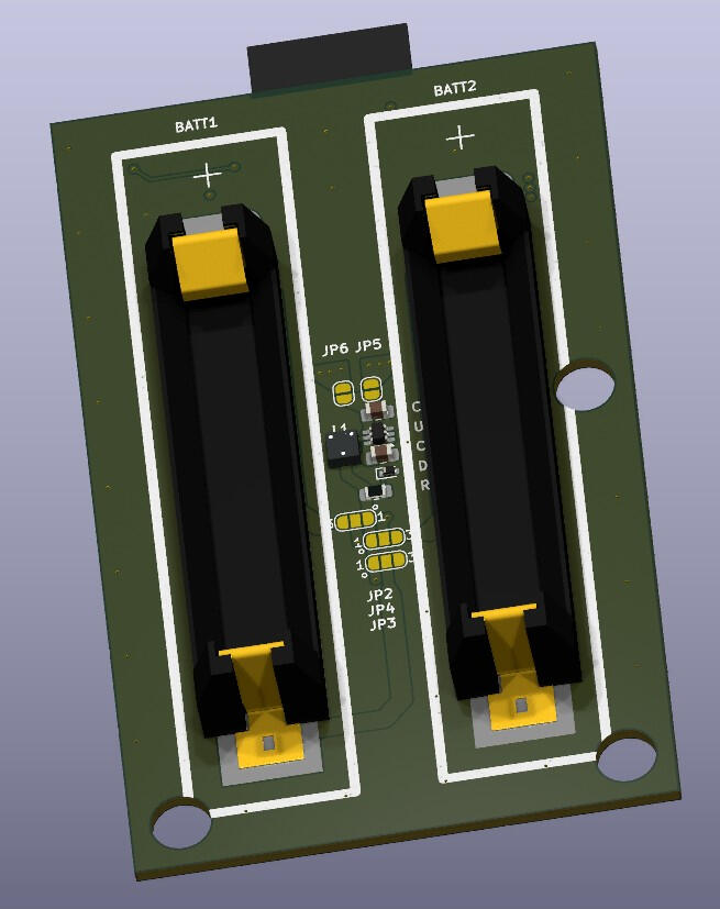 Picture of the bot pcb batteries and power-supply is visible