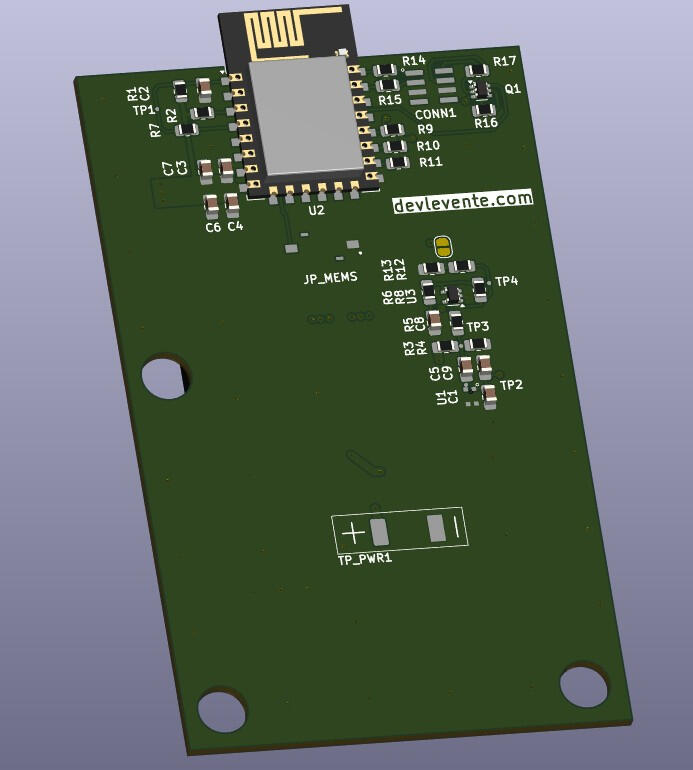 Picture of the front pcb ESP32 is visible